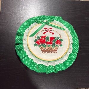 Vintage apple basket wall decor